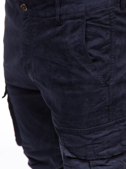 Pantaloni jogger in tessuto cargo da uomo azzurro Bolf 2233