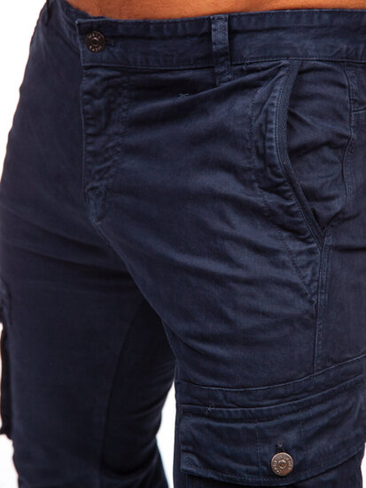 Pantaloni jogger in tessuto cargo da uomo blu Bolf JM5502