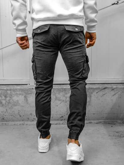 Pantaloni jogger in tessuto cargo da uomo grigio Bolf JM5502A