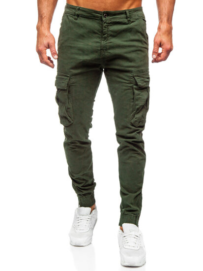 Pantaloni jogger in tessuto cargo da uomo khaki Bolf 2233