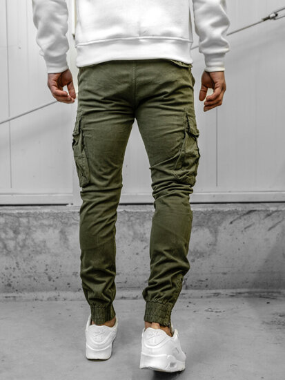 Pantaloni jogger in tessuto cargo da uomo khaki Bolf 2233A