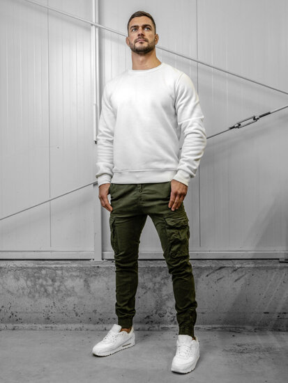 Pantaloni jogger in tessuto cargo da uomo khaki Bolf 2233A