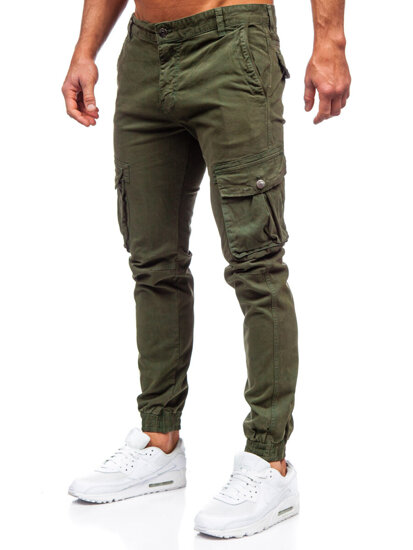 Pantaloni jogger in tessuto cargo da uomo khaki Bolf JM5502