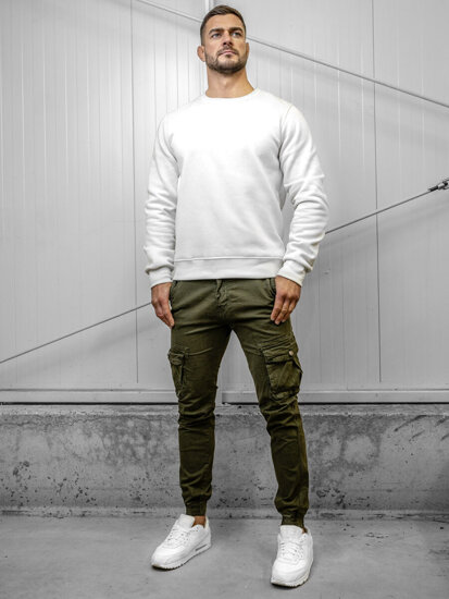 Pantaloni jogger in tessuto cargo da uomo khaki Bolf JM5502A