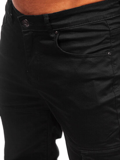 Pantaloni jogger in tessuto cargo da uomo nero Bolf S201