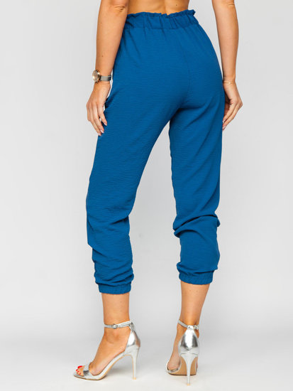 Pantaloni jogger in tessuto da donna azzurri Bolf W5076