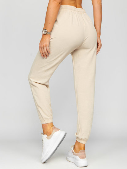 Pantaloni jogger in tessuto da donna beige Bolf W7322