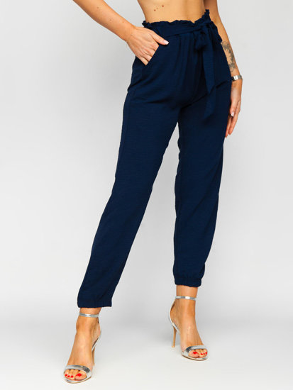 Pantaloni jogger in tessuto da donna blu Bolf W5076