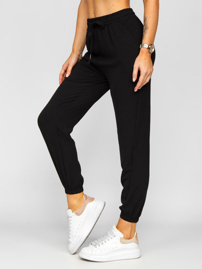 Pantaloni jogger in tessuto da donna neri Bolf W7322