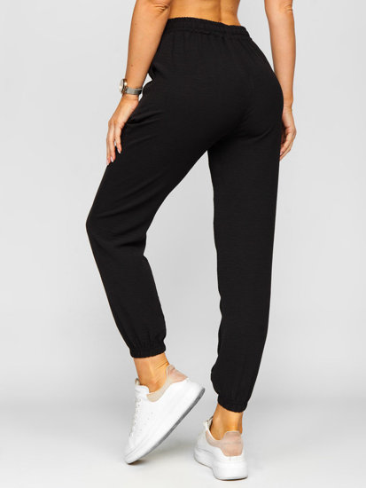 Pantaloni jogger in tessuto da donna neri Bolf W7322