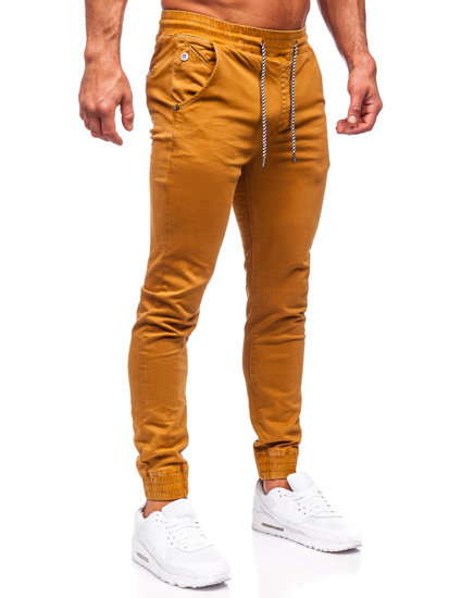 Pantaloni jogger in tessuto da uomo cammello Bolf KA6792