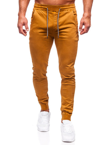 Pantaloni jogger in tessuto da uomo cammello Bolf KA6792