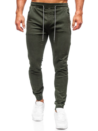 Pantaloni jogger in tessuto da uomo khaki Bolf KA6792