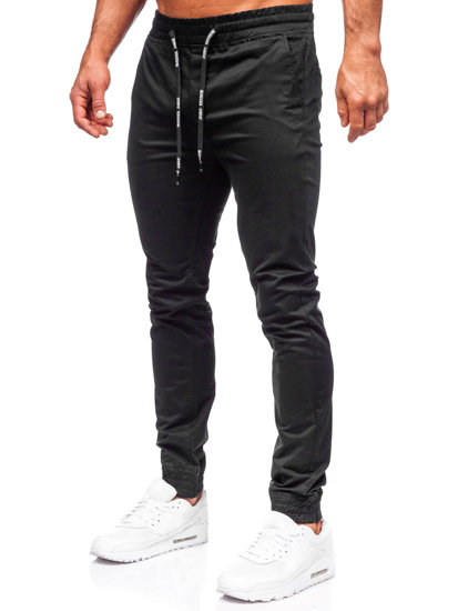 Pantaloni jogger in tessuto da uomo neri Bolf KA6078