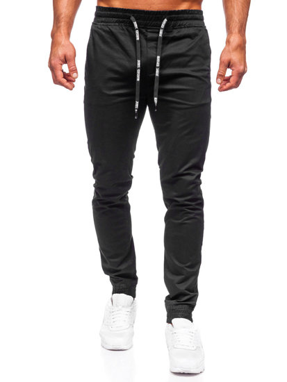 Pantaloni jogger in tessuto da uomo neri Bolf KA6078