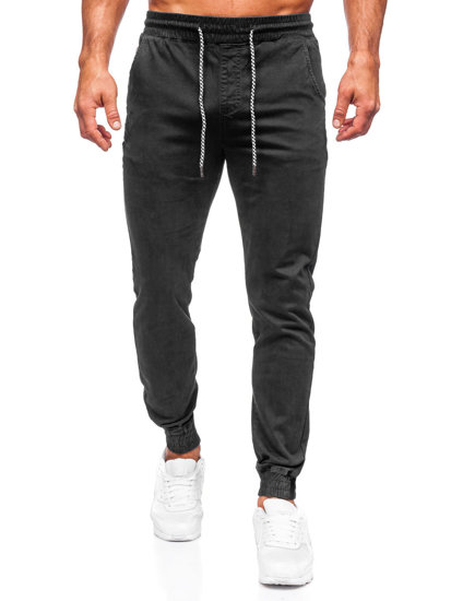 Pantaloni jogger in tessuto da uomo neri Bolf KA6792