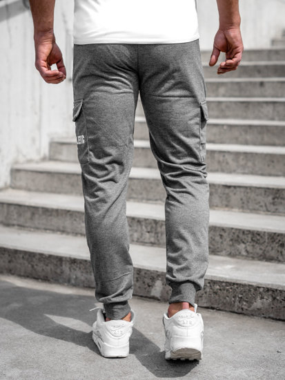 Pantaloni jogger in tuta tipo cargo da uomo antracite Bolf JX5061A