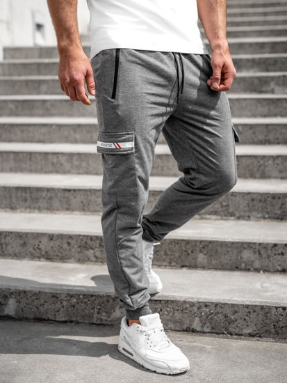 Pantaloni jogger in tuta tipo cargo da uomo antracite Bolf JX5063A