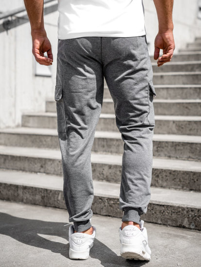 Pantaloni jogger in tuta tipo cargo da uomo antracite Bolf JX5068A