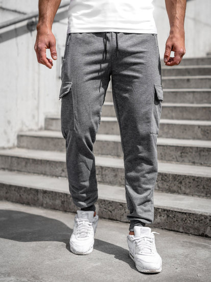 Pantaloni jogger in tuta tipo cargo da uomo antracite Bolf JX5068A