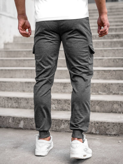 Pantaloni jogger in tuta tipo cargo da uomo grafite Bolf JX5061A