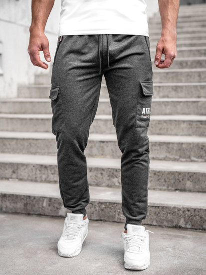 Pantaloni jogger in tuta tipo cargo da uomo grafite Bolf JX5061A