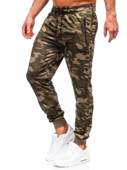 Pantaloni jogger mimetici di tuta da uomo verdi Bolf JX6185