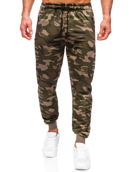 Pantaloni jogger mimetici di tuta da uomo verdi Bolf JX6185