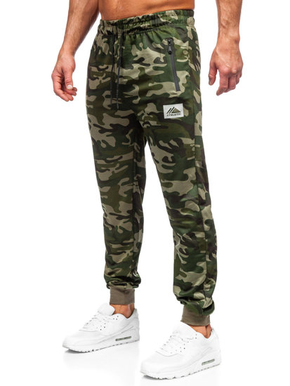 Pantaloni jogger mimetici di tuta da uomo verdi Bolf JX6186