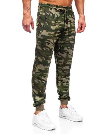 Pantaloni jogger mimetici di tuta da uomo verdi Bolf JX6186