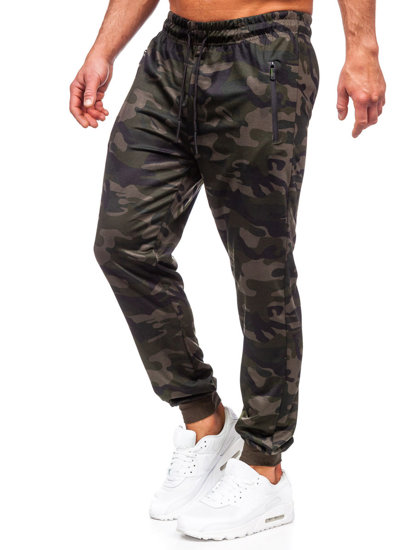 Pantaloni jogger mimetici di tuta da uomo verdo scuri Bolf JX6185