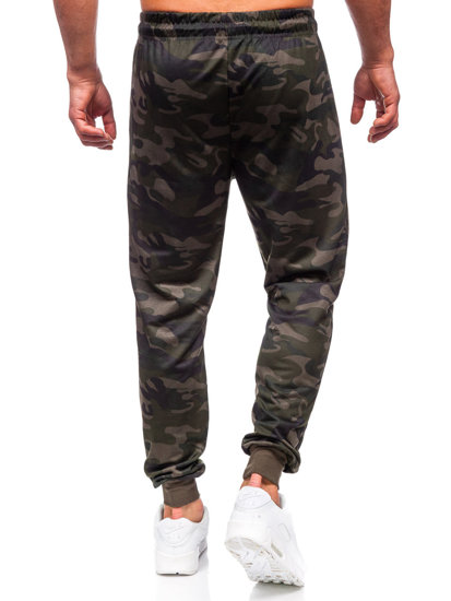 Pantaloni jogger mimetici di tuta da uomo verdo scuri Bolf JX6185