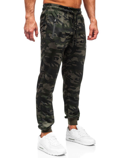 Pantaloni jogger mimetici di tuta da uomo verdo scuri Bolf JX6186