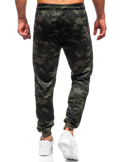 Pantaloni jogger mimetici di tuta da uomo verdo scuri Bolf JX6186