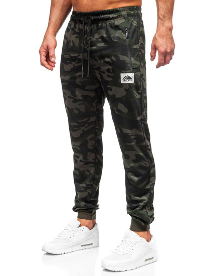 Pantaloni jogger mimetici di tuta da uomo verdo scuri Bolf JX6186