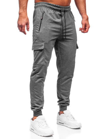 Pantaloni jogger tipo cargo da uomo antracite Bolf JX5061