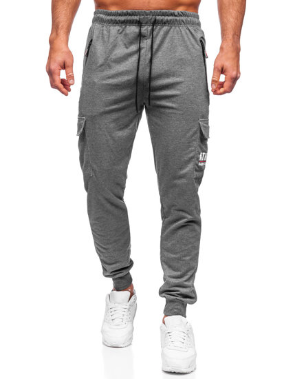 Pantaloni jogger tipo cargo da uomo antracite Bolf JX5061