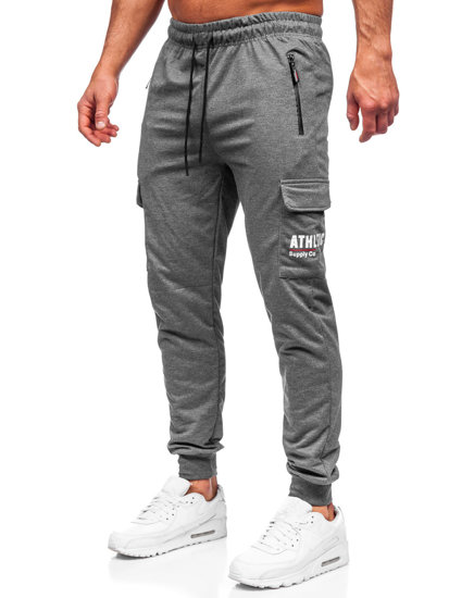 Pantaloni jogger tipo cargo da uomo antracite Bolf JX5061