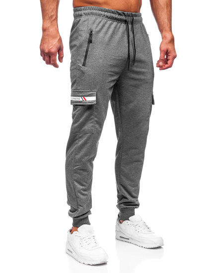 Pantaloni jogger tipo cargo da uomo antracite Bolf JX5063