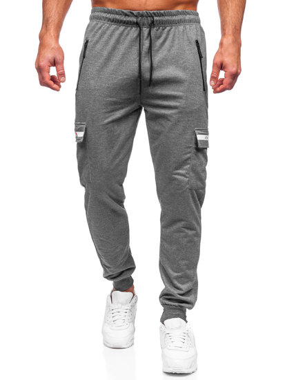 Pantaloni jogger tipo cargo da uomo antracite Bolf JX5063