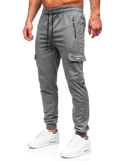 Pantaloni jogger tipo cargo da uomo antracite Bolf JX5065