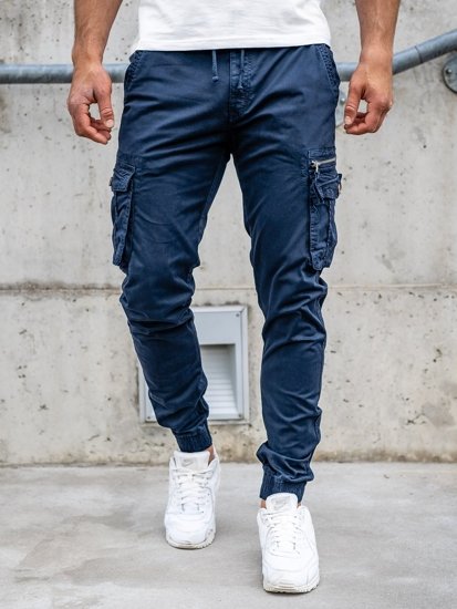 Pantaloni jogger tipo cargo da uomo blu Bolf CT6702S0