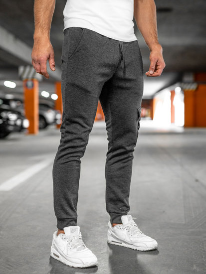 Pantaloni jogger tipo cargo da uomo grafite Bolf HW2173