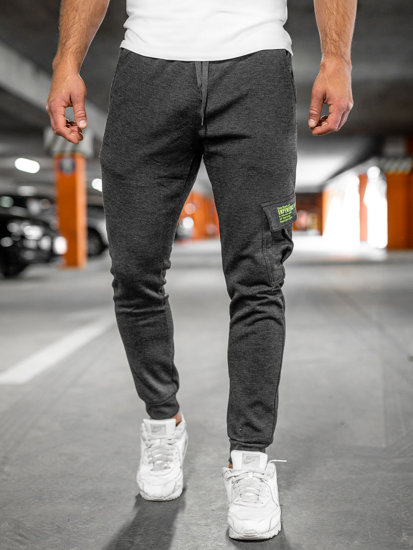 Pantaloni jogger tipo cargo da uomo grafite Bolf HW2173