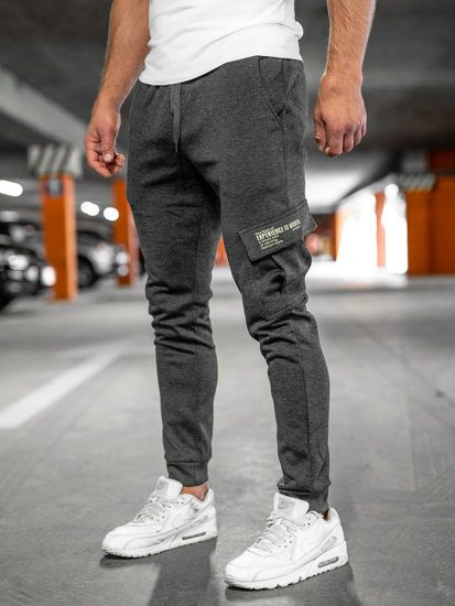 Pantaloni jogger tipo cargo da uomo grafite Bolf HW2173