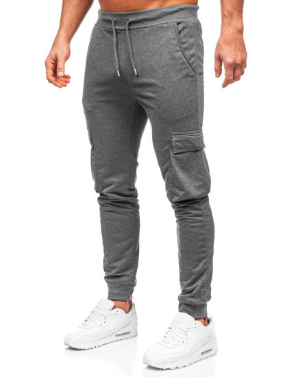 Pantaloni jogger tipo cargo da uomo grafite Bolf HW2357