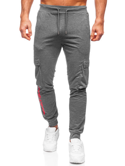 Pantaloni jogger tipo cargo da uomo grafite Bolf HW2357