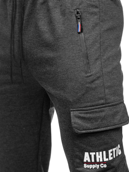 Pantaloni jogger tipo cargo da uomo grafite Bolf JX5061