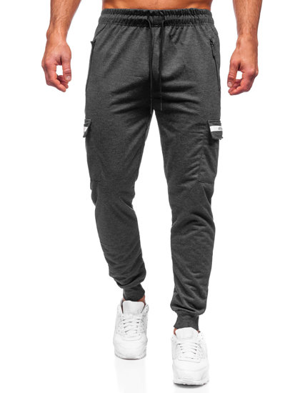 Pantaloni jogger tipo cargo da uomo grafite Bolf JX5063