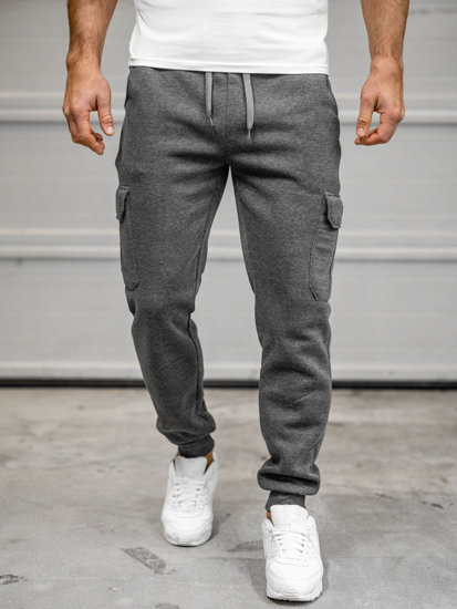 Pantaloni jogger tipo cargo da uomo grafite Bolf JX8709